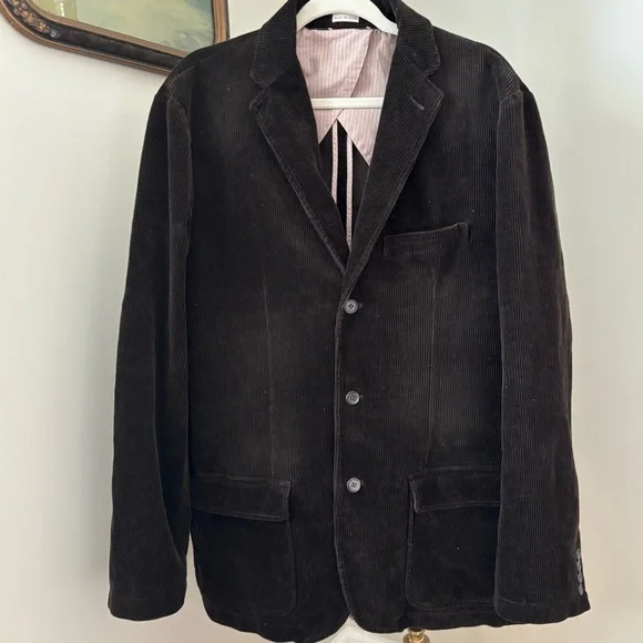 J. Crew Vintage Grandpacore Brown Corduroy Sport Coat Blazer Size Large - Picture 3 of 13